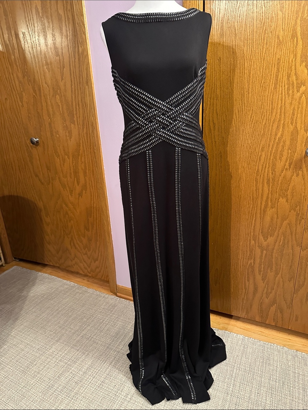 Tadashi Shoji Black Maxi Dress size medium.